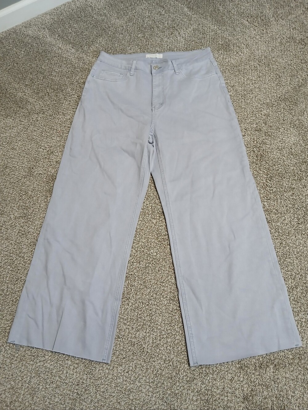 High-Rise Wide-Leg Jeans in Light Gray - Picture 2 of 13